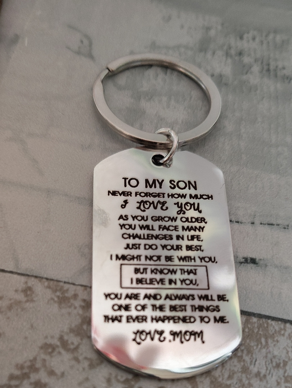🔑Engraved 'To My Son' Stainless Steel Keychain